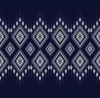 Geometric ethnic texture embroidery design with Dark Blue background or wallpaper and skirt,carpet,wallpaper,clothing,wrapping,Batik,fabric,sheet white triangle shapes Vector, illustration design vector