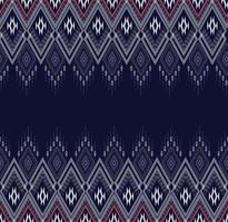 Geometric ethnic texture embroidery design with Dark Blue background design, skirt,carpet,wallpaper,clothing,wrapping,Batik,fabric,sheet white,yellow and pink triangle shapes Vector, illustration vector