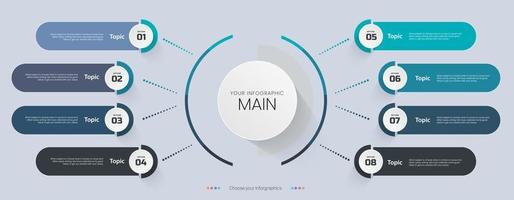 steps of Infographic Levels design for presentation and set of option banners design vector