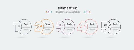 Infographic  five Layout Vector Illustration