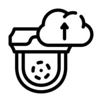 servicio en la nube para la ilustración de vector de icono de línea de cámara de video