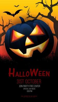 pumpkin and Halloween concept design. Halloween holiday. All Saints' Day