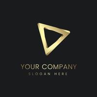 A Luxury Triangle Logo, icon, symbol abstract shape Gold design in vector template. golden shape Vector Illustration