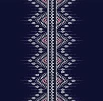 Geometric ethnic texture embroidery design with Dark Blue background or wallpaper and skirt,carpet,wallpaper,clothing,wrapping,Batik,fabric,sheet white triangle shapes Vector, illustration design vector
