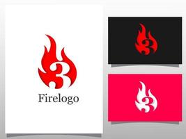 logotype fire with number. logo design element vector