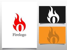 logotipo diseño de logotipo de fuego con número vector