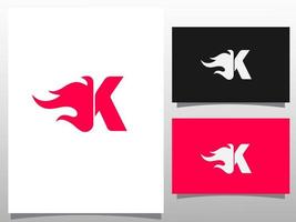 Fiery letter k vector logo design