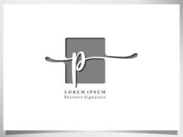 logo design icon for business signature, initial letter T isolated square in white background vector