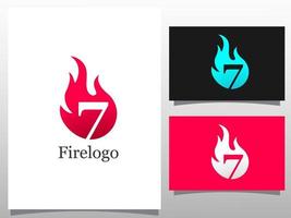 logotype fire with number. logo design element vector