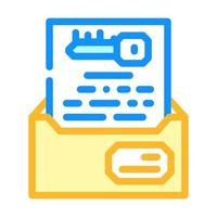 digital encryption key color icon vector illustration