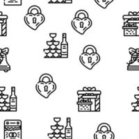 Wedding Day Accessory Vector Seamless Pattern