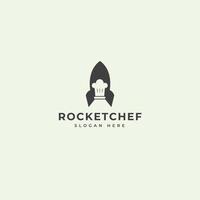 diseño de logotipo de cohete con sombrero de chef vector