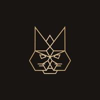 king cat geometric logo design vector