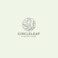 Tropical plant in a circle linear style vector