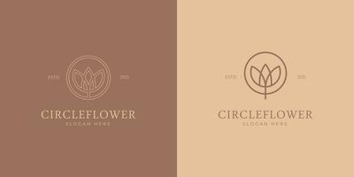 Circle flower logo design vector