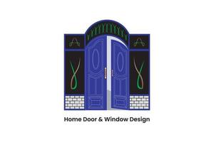 Elegant Home Door and Window Design to design your home vector