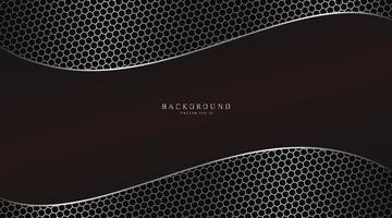 Abstract background, dark color with metallic hexagonal vector