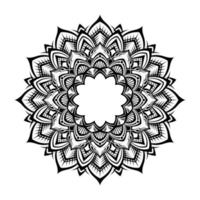 decoración redonda, mandala vectorial, blanco y negro vector