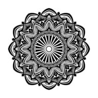 black and white mandala vector, round ornament vector