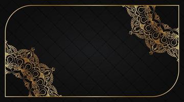 grid black background, with golden mandala vector