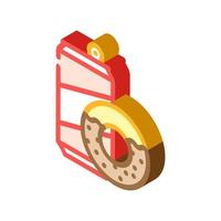 donuts snack and drink bottle isometric icon vector illustration