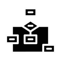 programa jerarquía glifo icono vector aislado ilustración