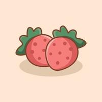 Illustration of Delicious Doodle Strawberry vector