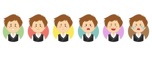 French Avatar with Various Expression vector