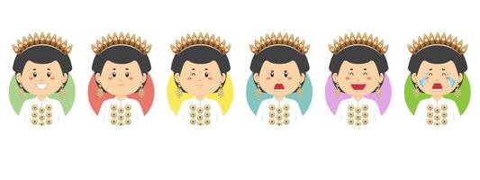 Indonesia Avatar with Various Expression vector