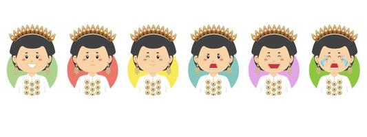 Indonesia Avatar with Various Expression vector