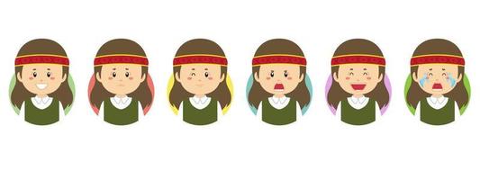Latvia Avatar with Various Expression vector