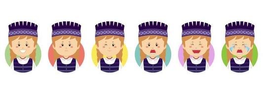 Lithuanians Avatar with Various Expression vector