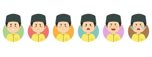 Malaysian Avatar with Various Expression vector