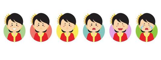 Malaysian Avatar with Various Expression vector