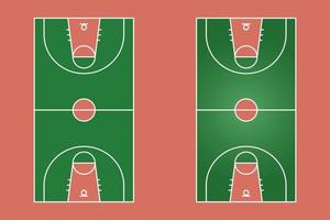 diseño plano de campo de baloncesto, ilustración gráfica de campo deportivo, vector de cancha de baloncesto y diseño.