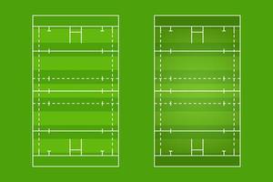 diseño plano de la cancha de rugby, ilustración gráfica del campo de rugbi, vector de cancha de rugby y diseño.