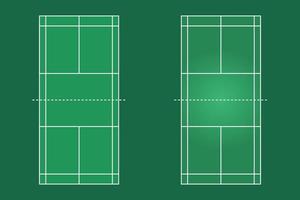 Badminton field flat design, Sport field graphic illustration, Vector of badminton court and layout.