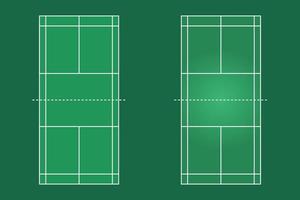 diseño plano de campo de bádminton, ilustración gráfica de campo deportivo, vector de cancha de bádminton y diseño.