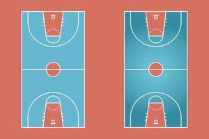 Basketball field flat design, Sport field graphic illustration, Vector of basketball court and layout.