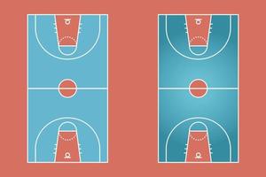 Basketball field flat design, Sport field graphic illustration, Vector of basketball court and layout.