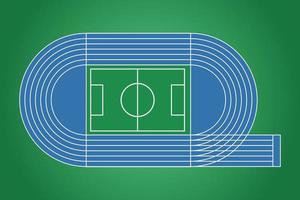 diseño plano de la cancha en ejecución, ilustración gráfica del campo de ejecución, vector de la cancha en ejecución y diseño.