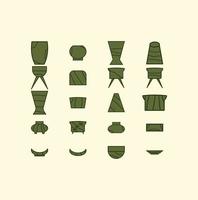 set of aesthetic plant pot vector