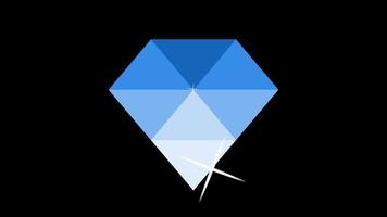 rörelsegrafik av gnistrande blå diamant video