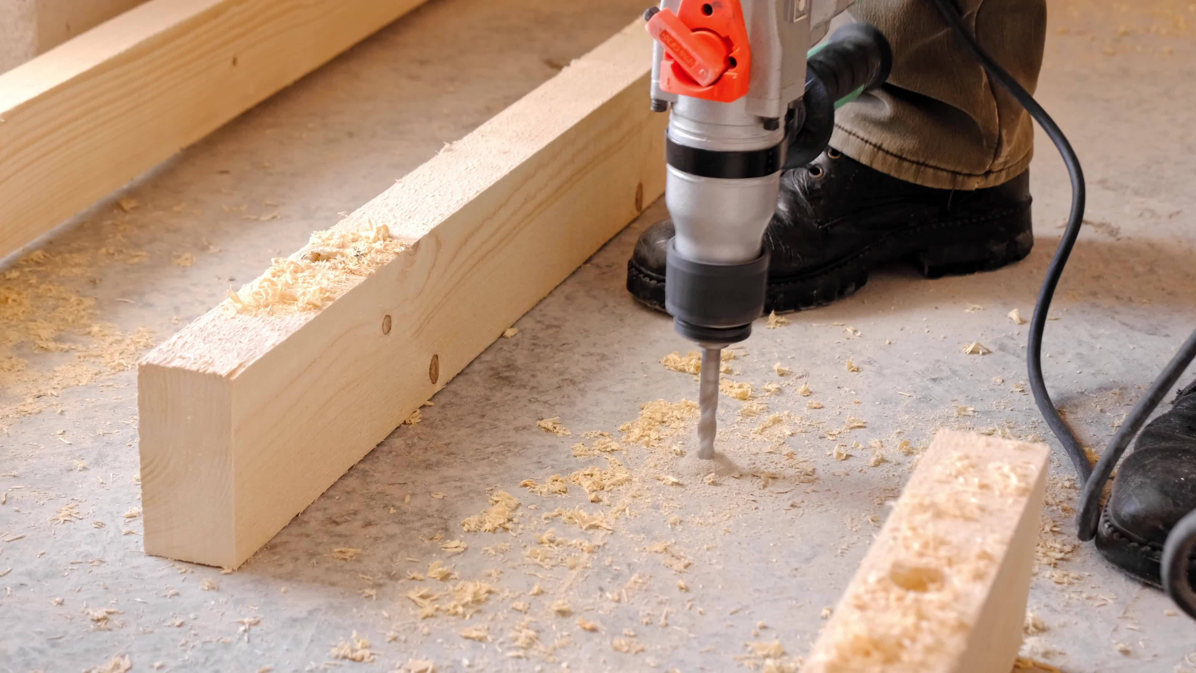 Drilling wood to on sale concrete