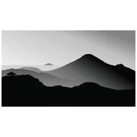 vista a la montaña al amanecer vector de fondo de color gris oscuro