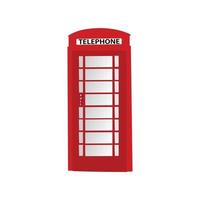 public telephone booth red flat icon vector