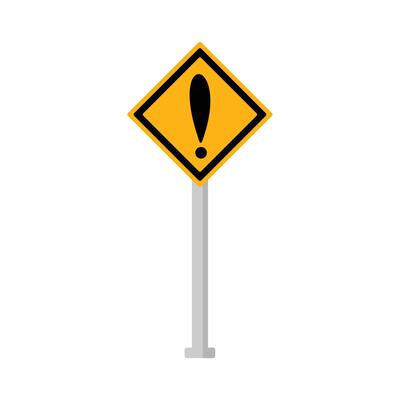 signpost warning sign yellow background black border vector