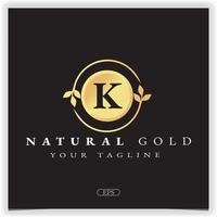 nature gold letter k logo premium elegant template vector eps 10