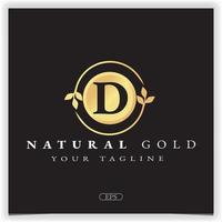 nature gold letter d logo premium elegant template vector eps 10