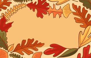 Doodle Fallen Leaves Background vector
